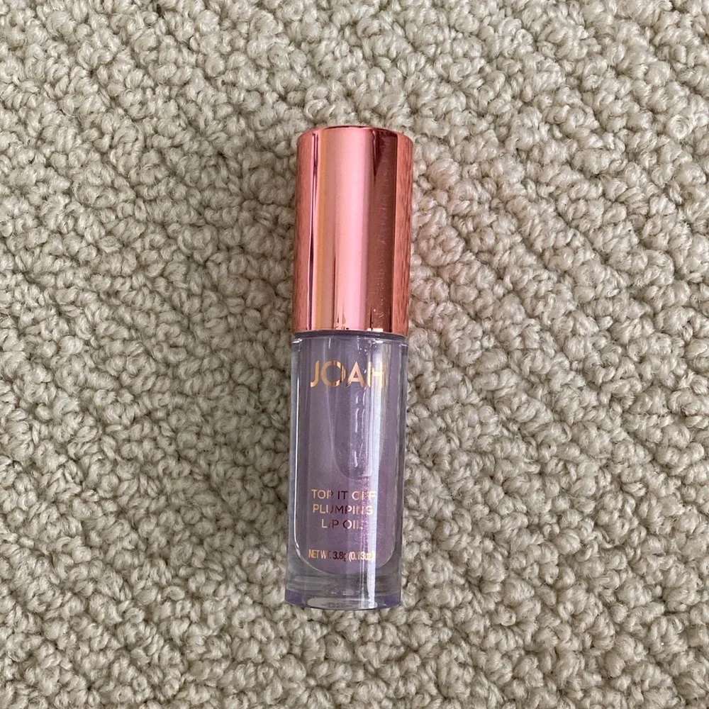NEW Joah Top It Off Plumping Lip Oil in Bubbly 0.13 oz 3.8 g Purple Glitter NWOB